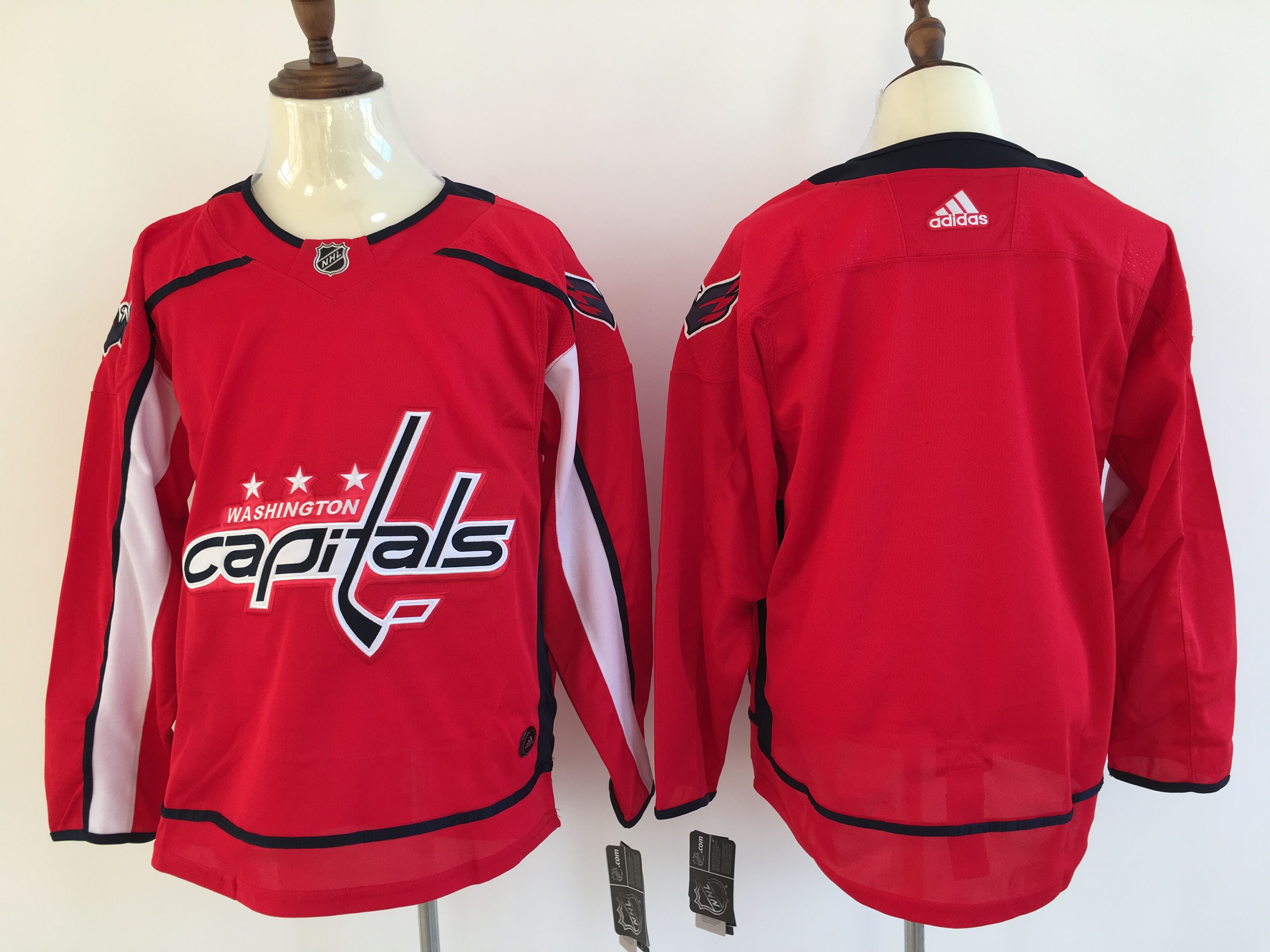 Men Washington Capitals Blank Red Adidas Hockey Stitched NHL Jerseys